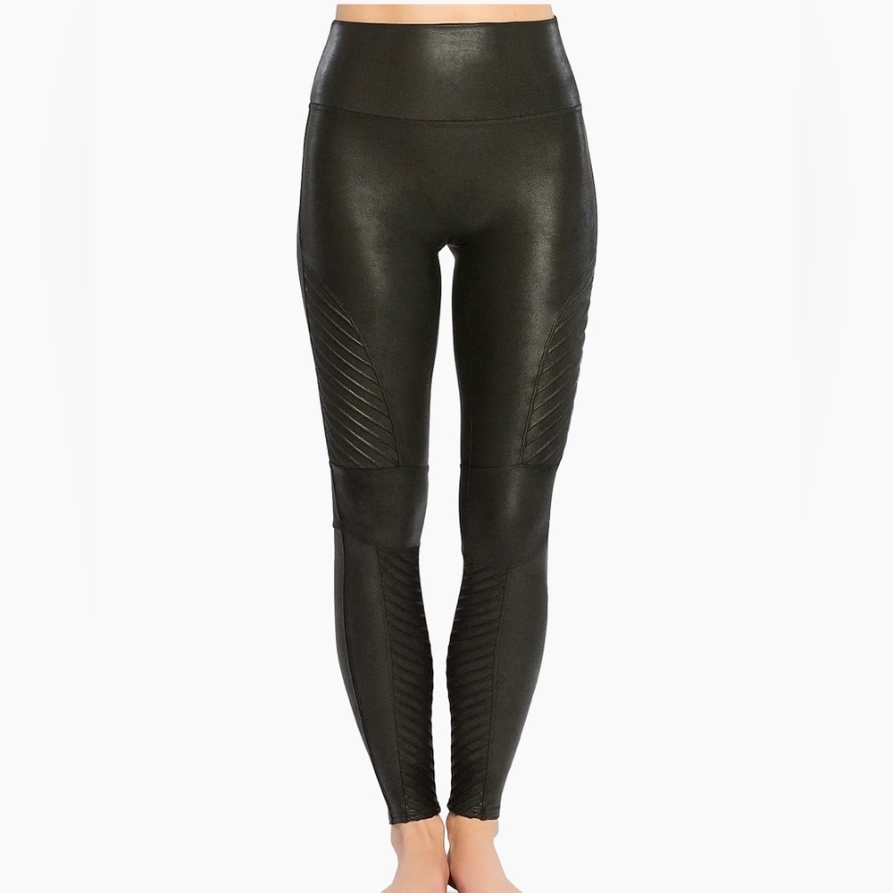 Spanx Faux Leather Moto Leggings
